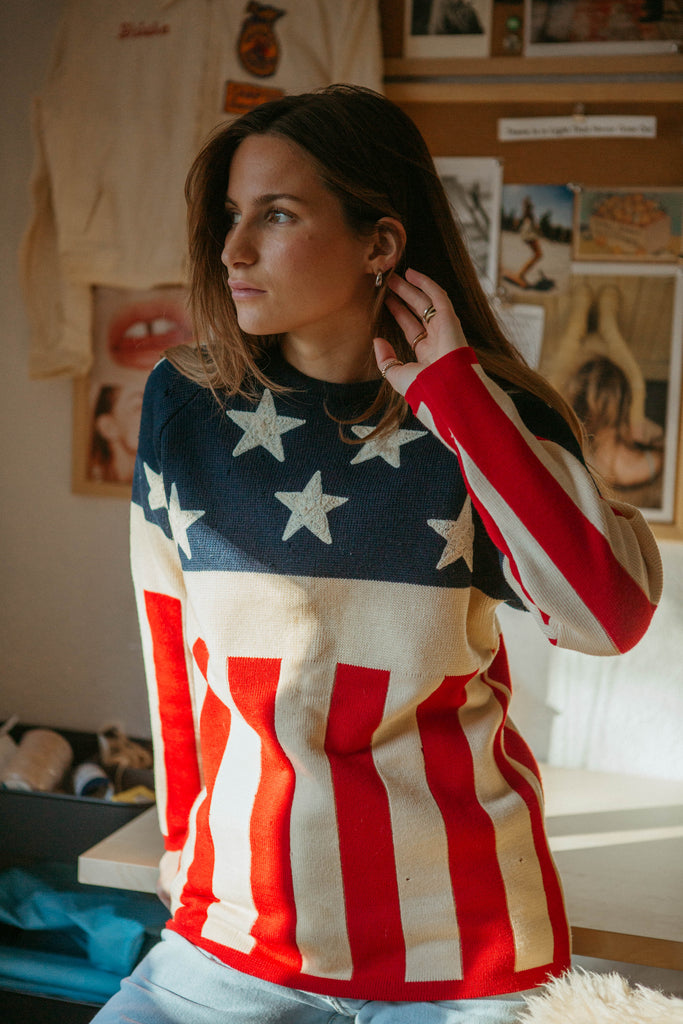 50s American Flag Wool Sweater