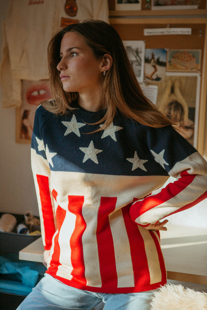 50s American Flag Wool Sweater