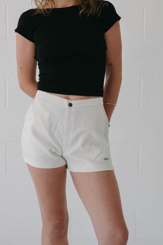 70s White Mini Shorts