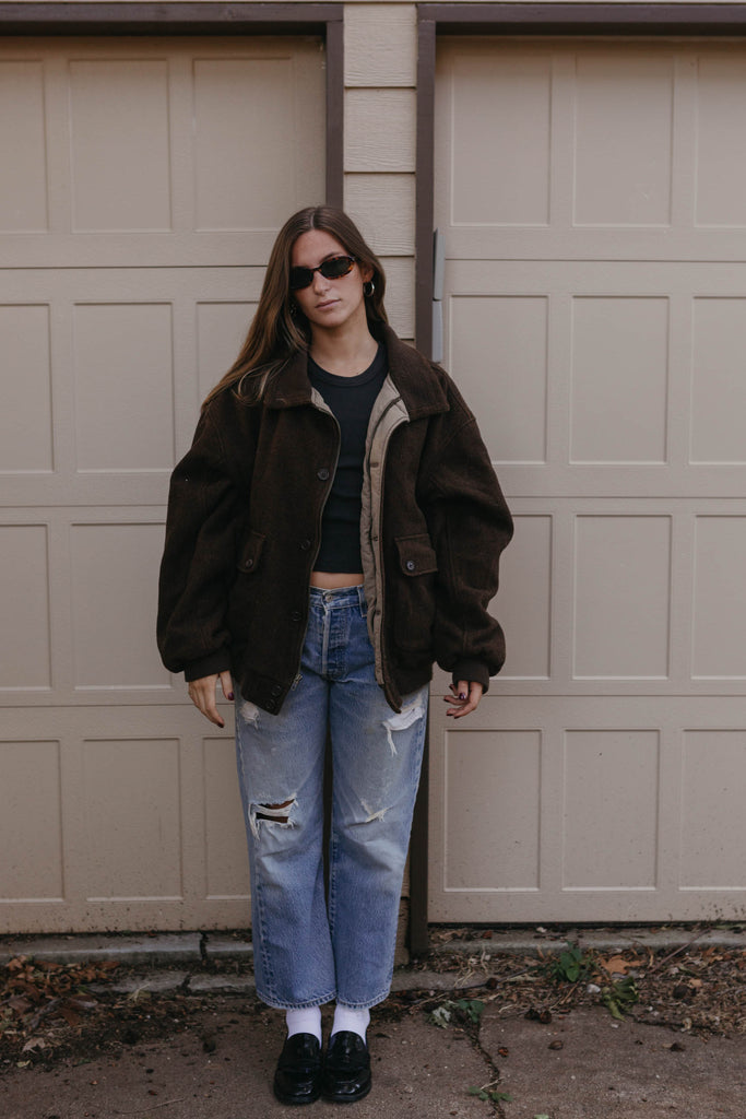 90s Wool Bomber Jacket