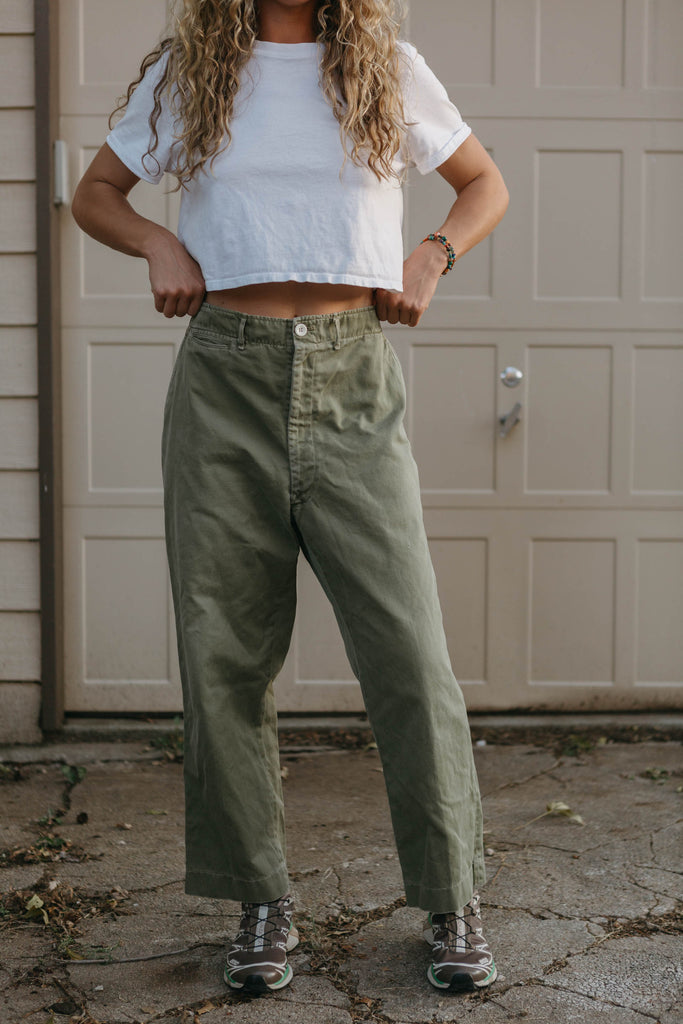 70s Cropped Cotton Chinos