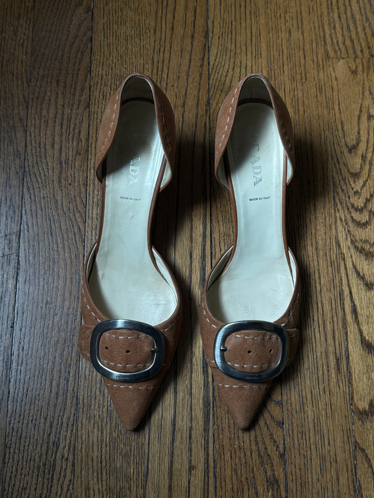 PRADA Buckle Kitten Heel