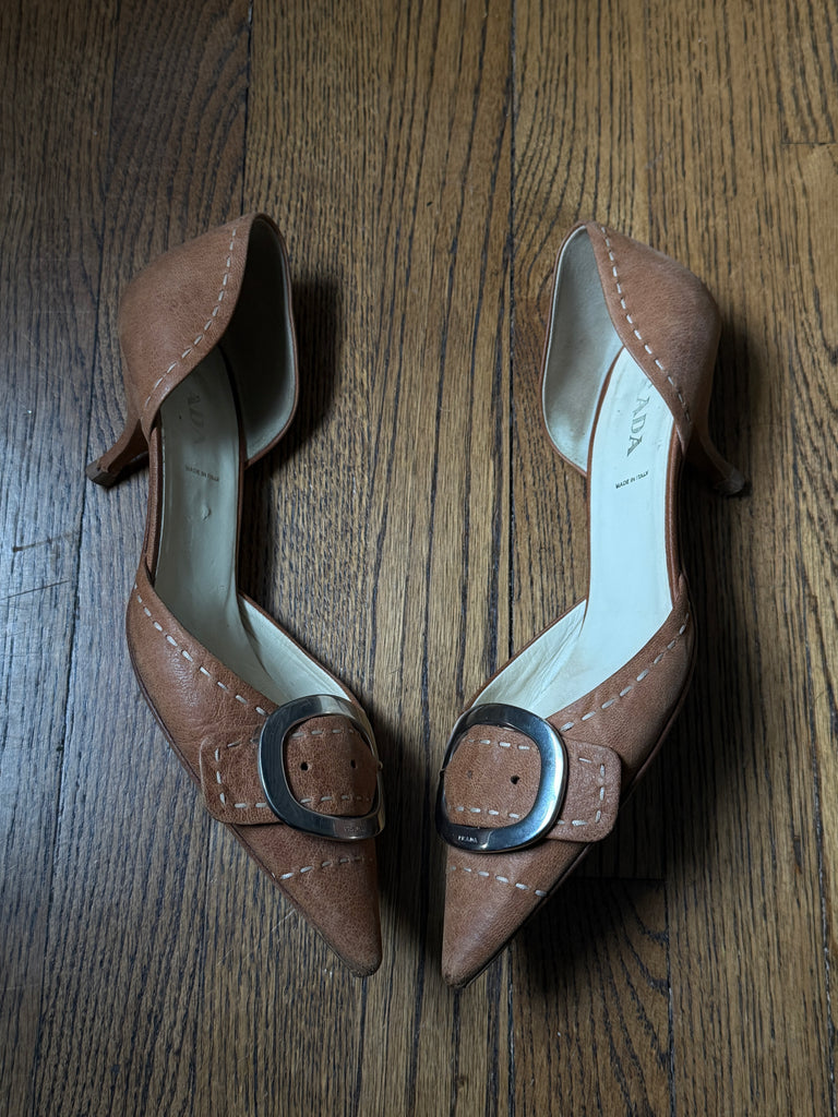 PRADA Buckle Kitten Heel
