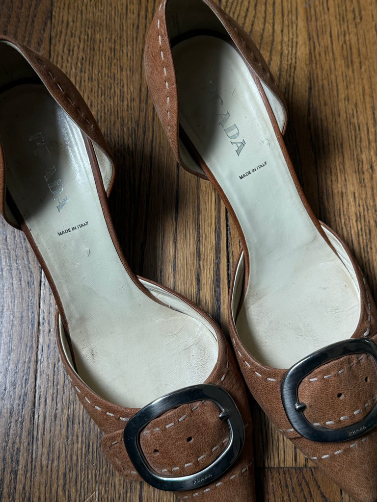 PRADA Buckle Kitten Heel