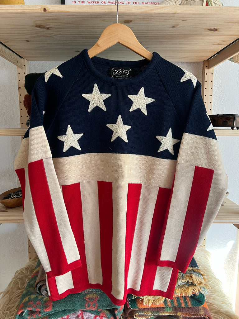 50s American Flag Wool Sweater