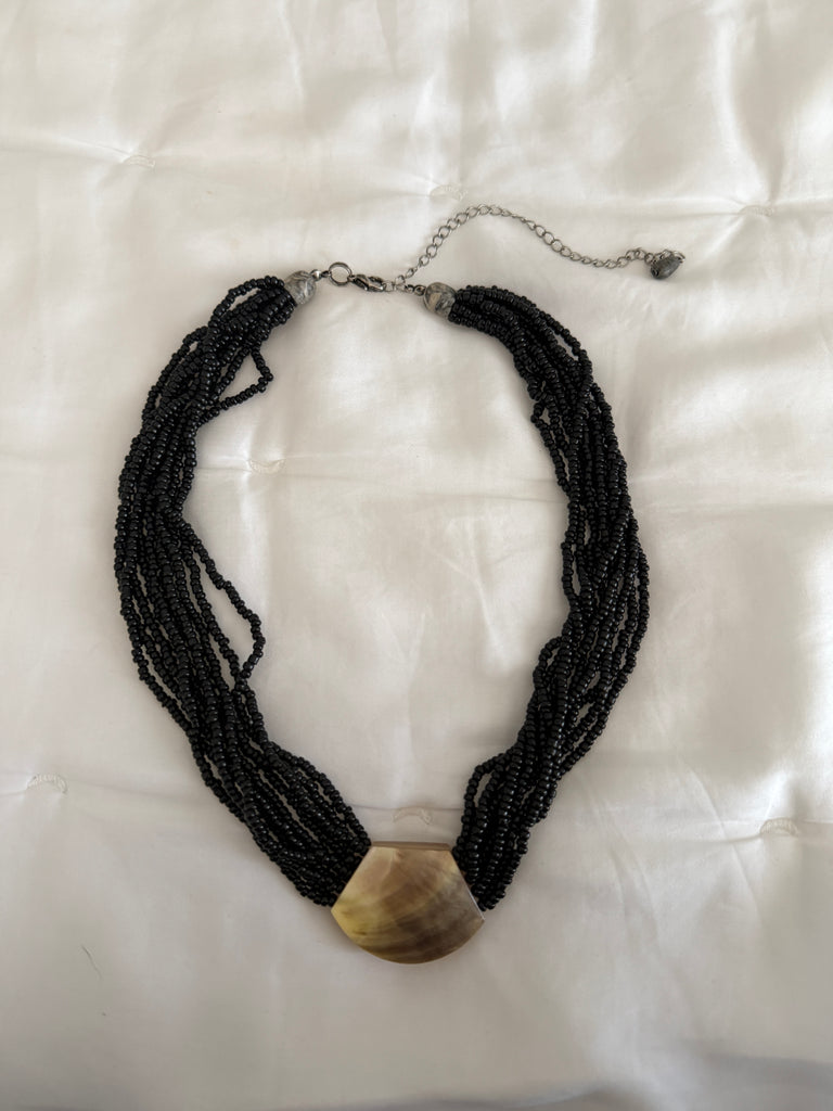 Multi Seed Beads with Shell Pendant